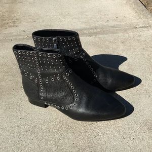 French Connection studded leather boots black